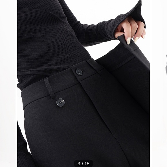 Commense ❤️Asymmetrical Layer Button Wide Leg Dress Pants, SMALL NWT - Picture 3 of 4